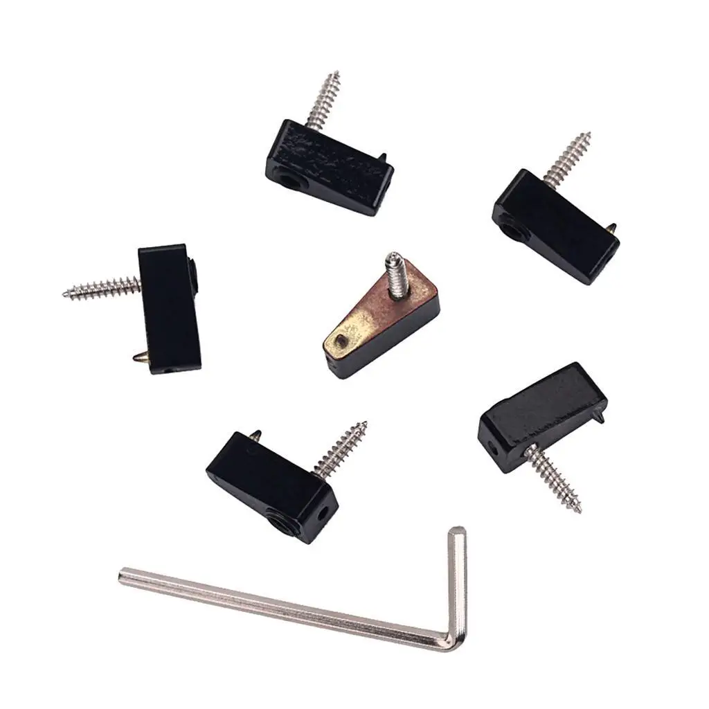 

Electric Bass Guitar Headless String Nut Set with Wrench Screw Parts Black