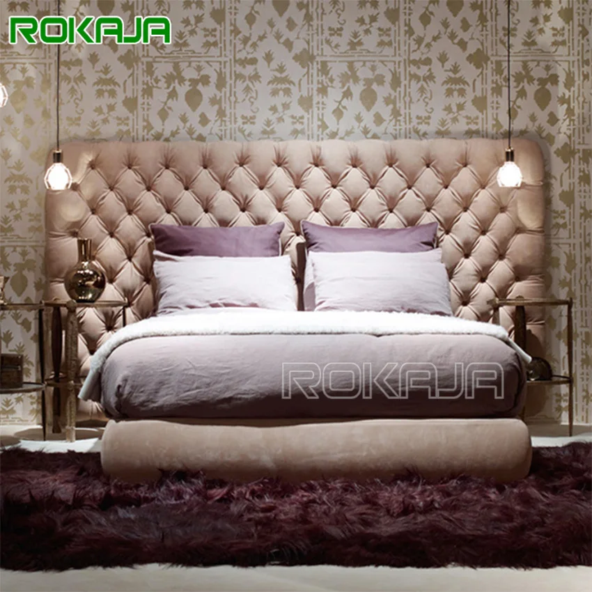 European Style Nubuck Soft Leather Bed Double Bed Bedroom Qu