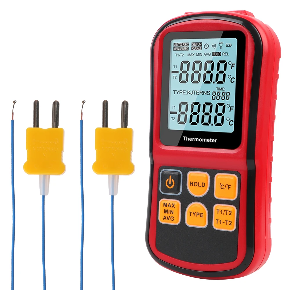 

Цифровой измеритель температуры с термопарой, ручной профессиональный прибор для измерения температуры жидкости, 2 шт.