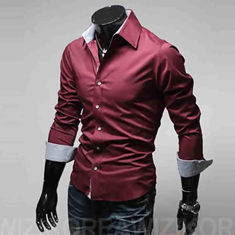 NEW 2022 Fashion Tiny Lattice Pure Color Shirt Men Camisa Social Masculina British Evening Dress Shirts Corleonis Chemise Shirts