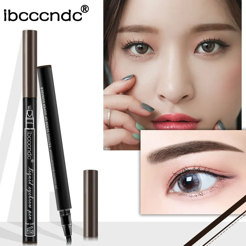 

3 Points Eyebrow Pen 3 Colors Liquid Brow Pencil Dark Brown Microblading Eyebrow Pencil Waterproof Eyebrow Tattoo Pen Cosmetic