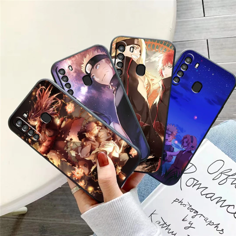 

Japan NARUTO Anime Phone Case For Samsung Galaxy A01 A02 A10 A10S A20 A31 A22 4G 5G Black Liquid Silicon Back Soft