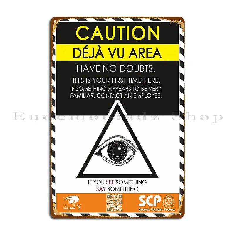 Металлический плакат Deja Vu Area Scp Предупреждение ретро дизайн классический