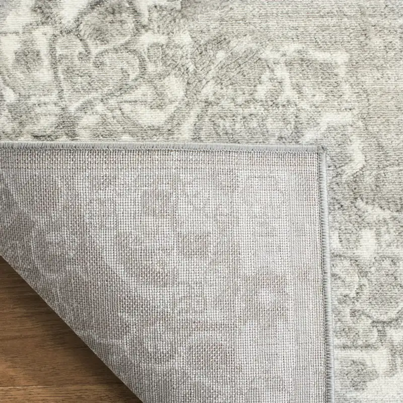 

Elegant Grey and Ivory Floral 2' x 6' Runner Rug with Border Design - Perfect Easy Decoration for Enhancing Any Home Carpets.