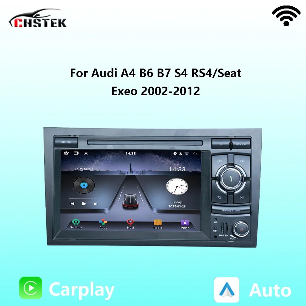 CHSTEK Автомобильный радиоприемник Carplay Android Auto для Audi A4 B6 B7 S4 RS4 2002 2003-2012 Seat Exeo Стерео