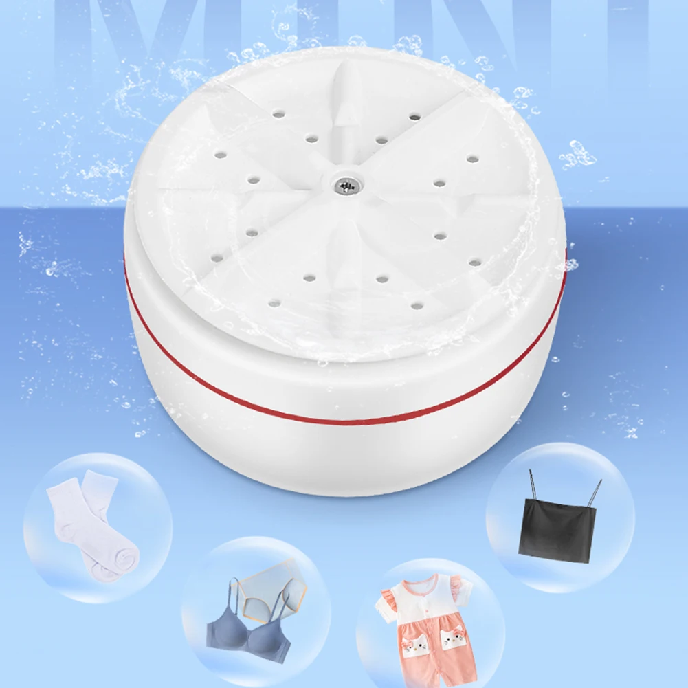 

USB Ultrasonic Turbo Portable Washing Machine Laundry Travel Washer Air Bubble And Rotating for Underwear Socks Towel baby clo