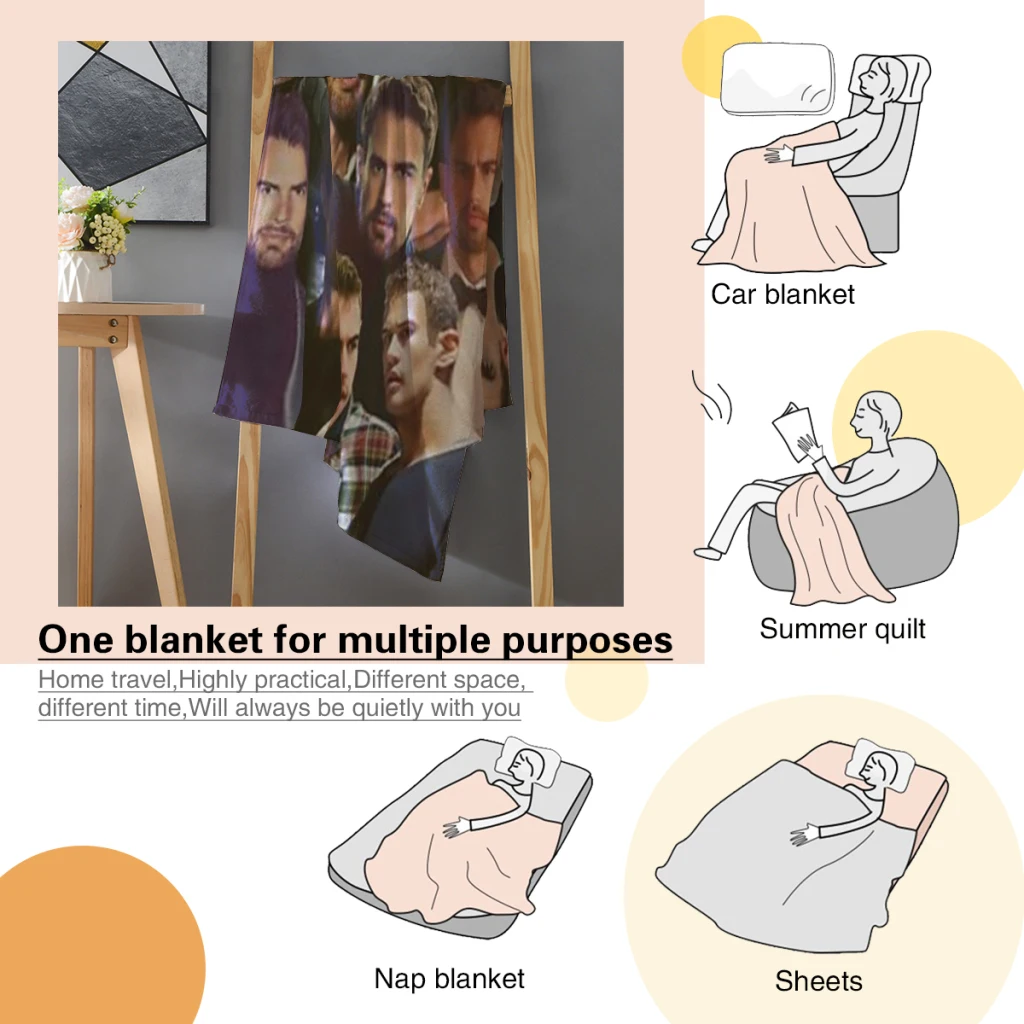 Удобное одеяло с коллажем для фотографий Тео Джеймс фланне пушистое мягкое