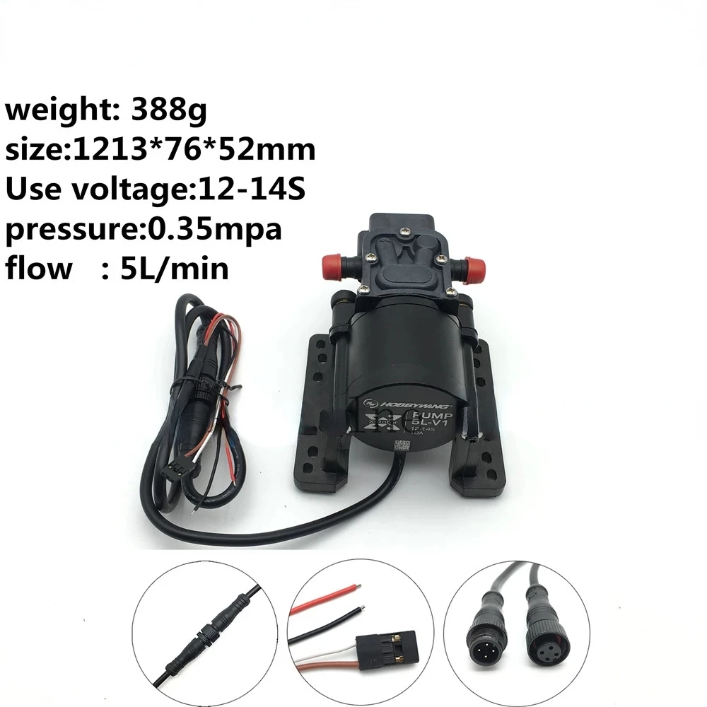 

New Hobbywing Combo Pump 5L Brushless Water Pump 10A 12S 14S V1 Sprayer Diaphragm Pump for Plant Agriculture UAV Drone