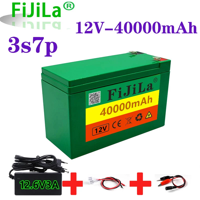 

12V 40Ah3S 7P18650 lithium-batterie pack+12,6 V 3A ladegerät, gebaut-in 40Ah hohe strom BMS, verwendet für sprayer, 12V netzteil