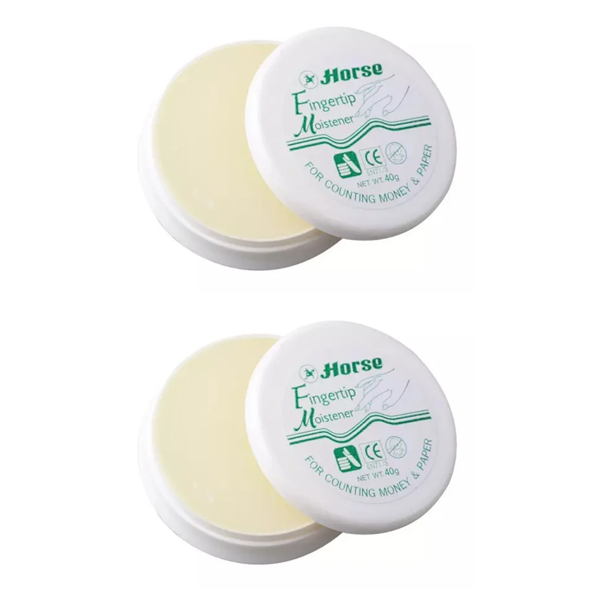 

2pcs Nontoxic Practical Fingertip Moistener for Counting Cash Money(40G,White)
