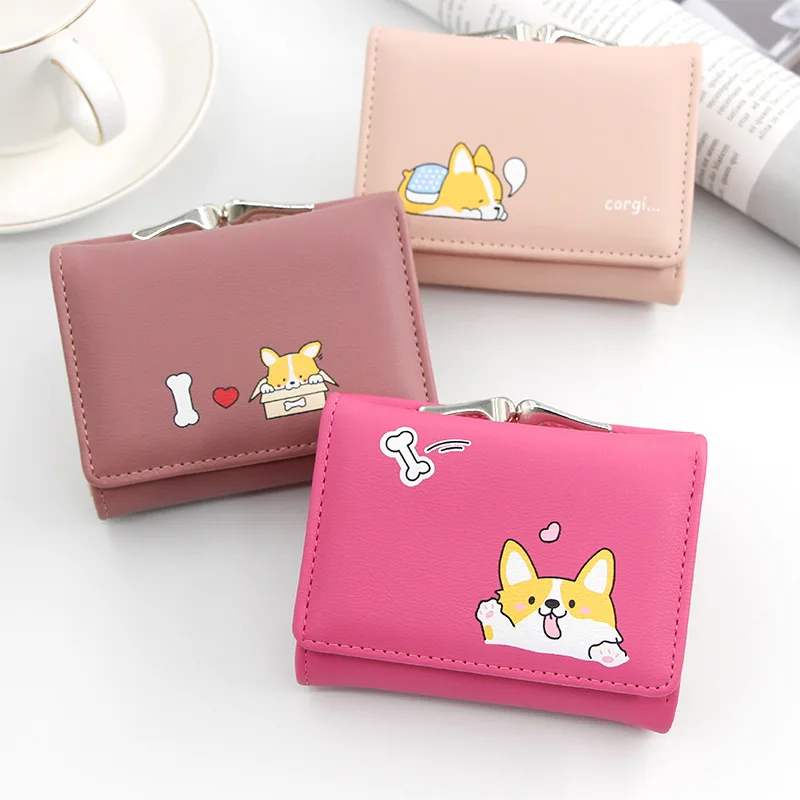 New women's purse cartoon cute handbag pocket purse pu  women's short wallet