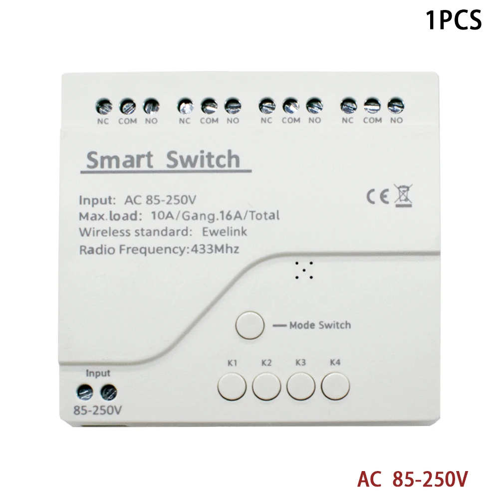 

EWELINK 4CH Wi-Fi Реле-выключатель 220V