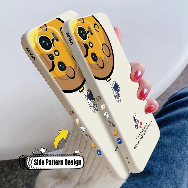 astronaut phone case for xiaomi mi 11 lite 5g 12 12x 11t 10t poco x3 f3 redmi 10 note 11 10 9 pro 10s 9s 8 square silicone cover free global shipping