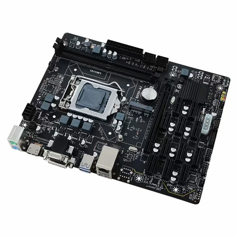 

B250 ETH Miner Motherboard 12XPCIE+4PIN IDE to SATA Cable+SATA Cable+Switch Cable+Thermal Grease B250 AI BTC Motherboard