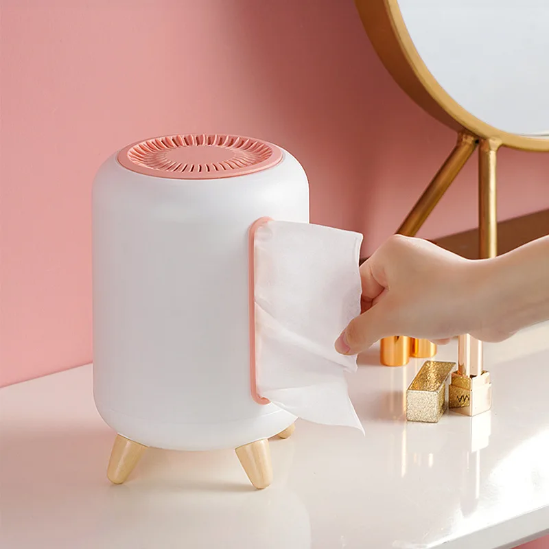 

1 Pc Household Plastic Dustproof Cover Tissue Box Desktop Seal Home Office Decoration Wet Tissue Box Log Quadrupod Container