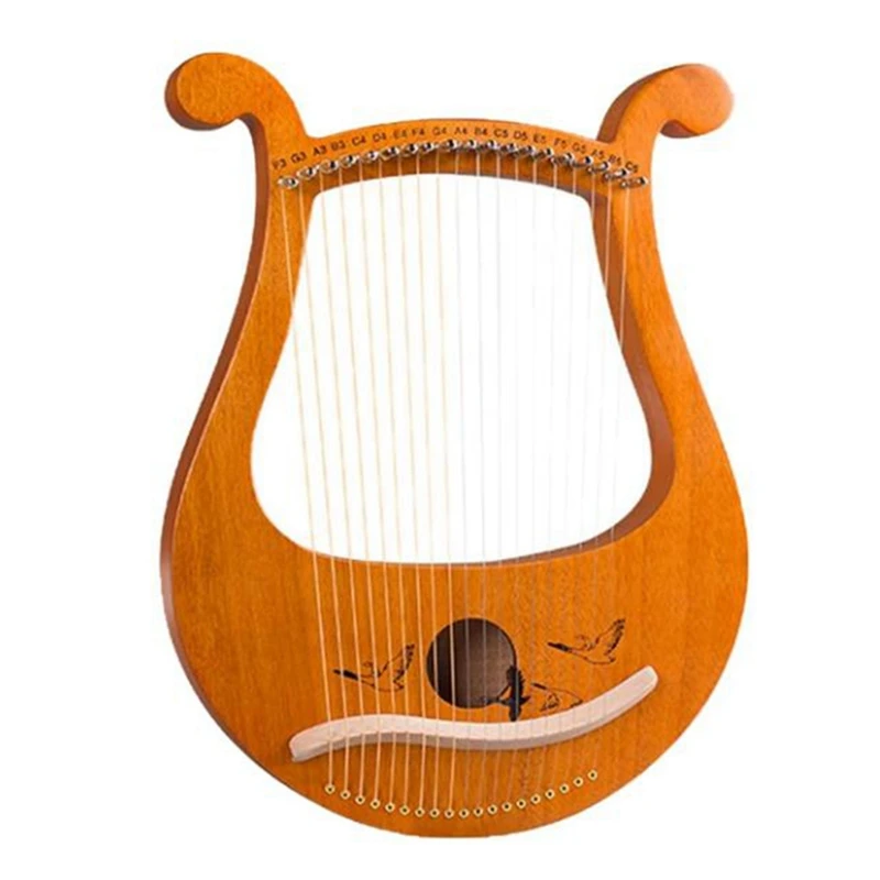 Lyre Harp,19 String Greek Violin,19 String Lyre Unique Patterns Carved Phonetic Symbols,For Music Lovers Beginners,Etc