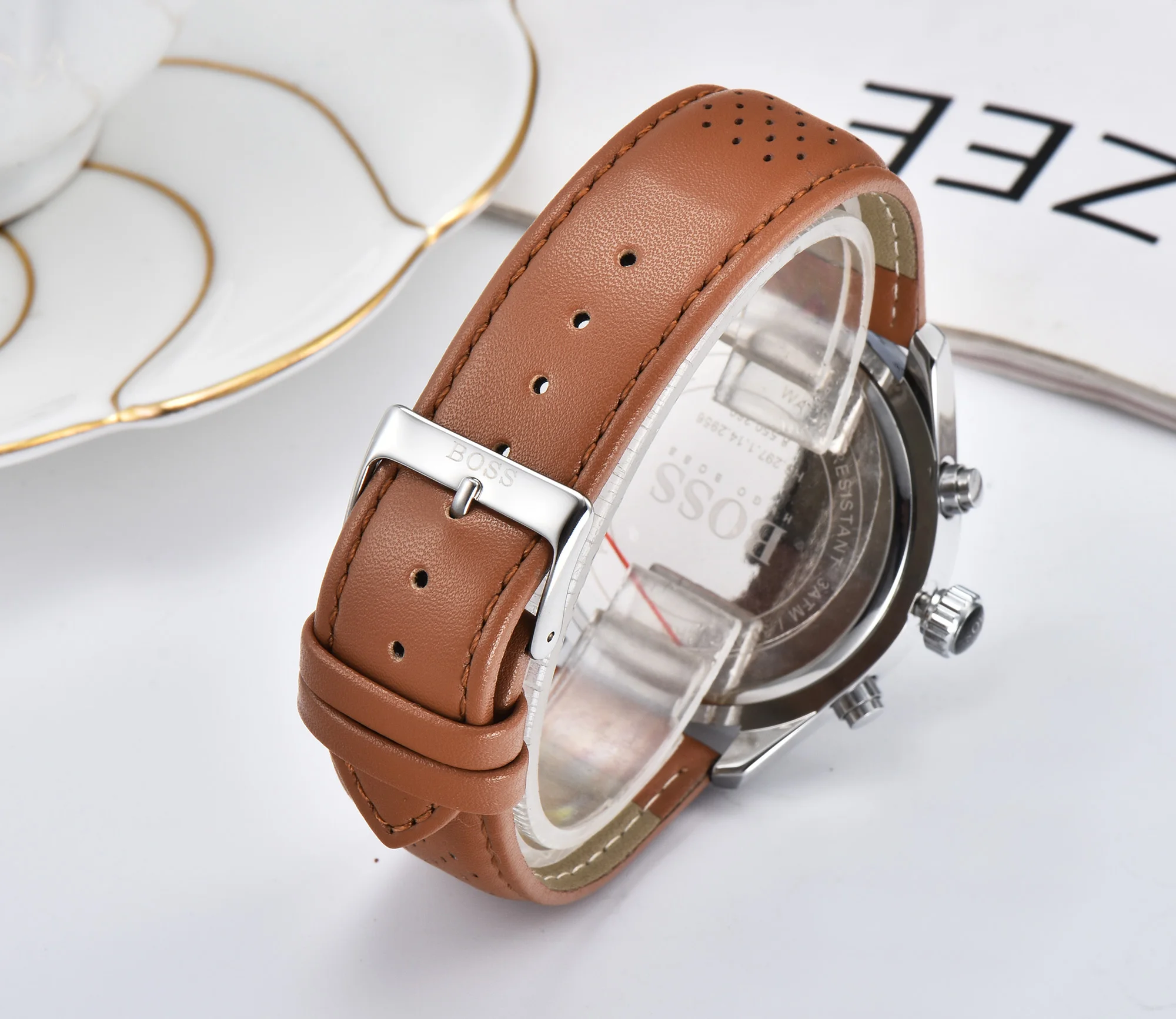 High Quality Hugo Boss Watches for Men Chronograph Top Belt Strap Business Fashion Wrist Watch Quartz Movement