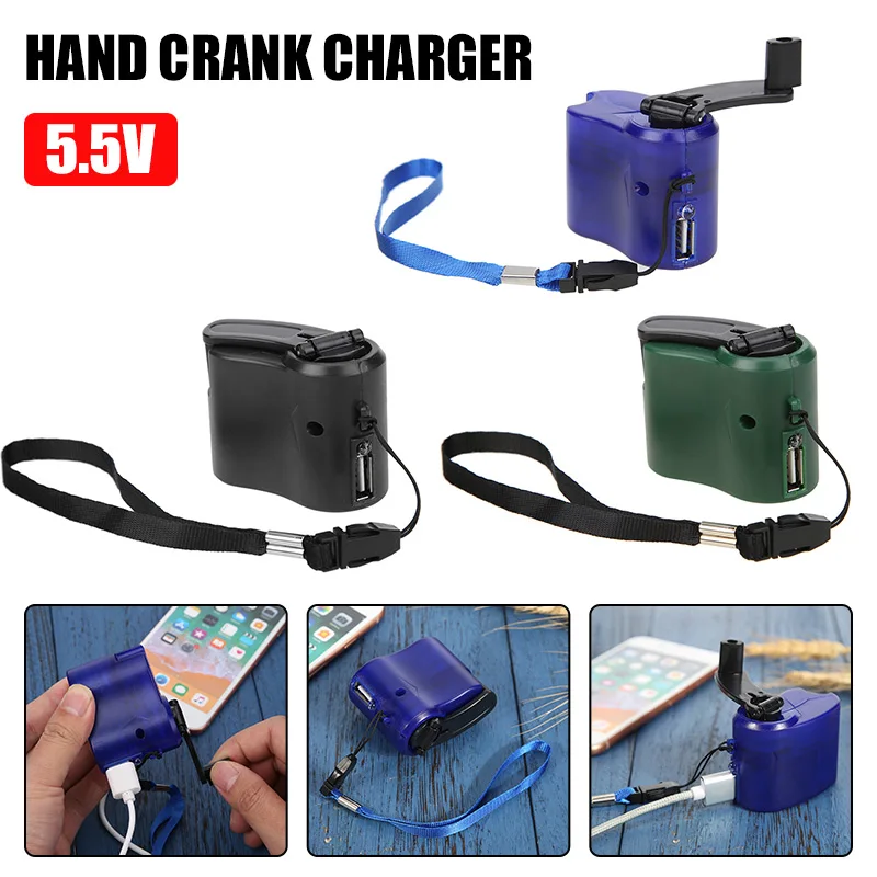 

Hand Crank Power Bank 5.5V Manual Charger Emergency Portable USB Dynamo Crank Fit for Phone Outdoor Camping Survival Tools