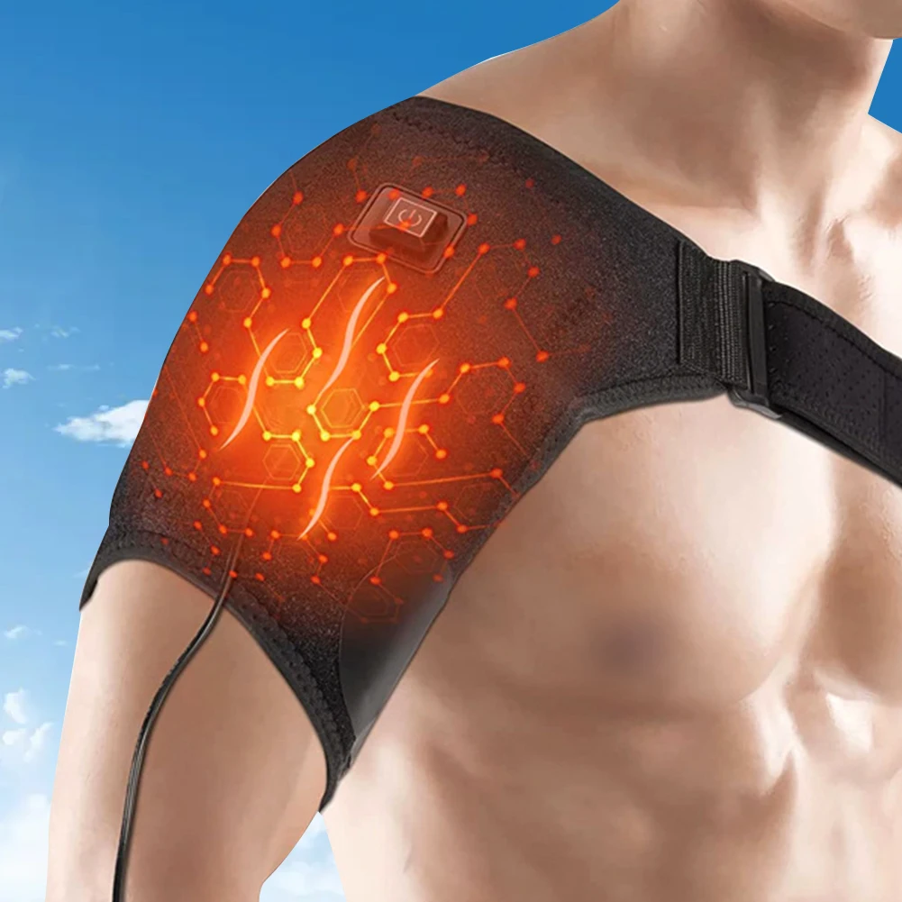 Унисекс поддерживающий плечевой бандаж с подогревом 3 настройки нагрева
