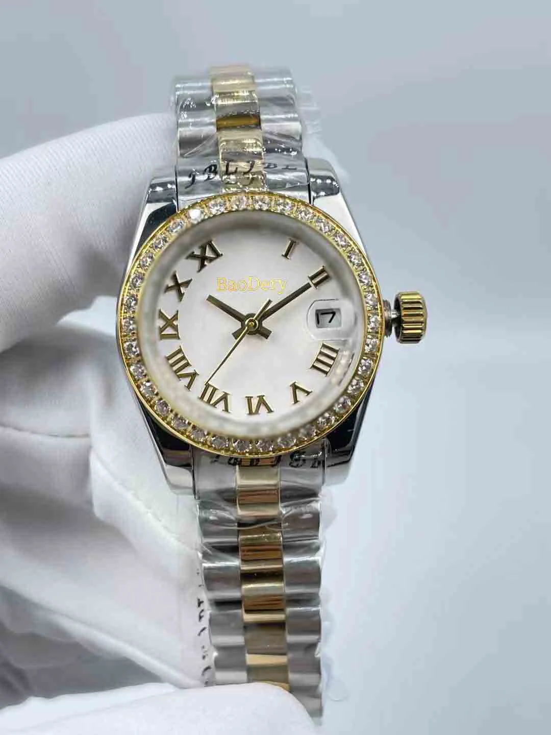 Роскошные женские механические часы с логотипом 26 мм римское цифровое окно