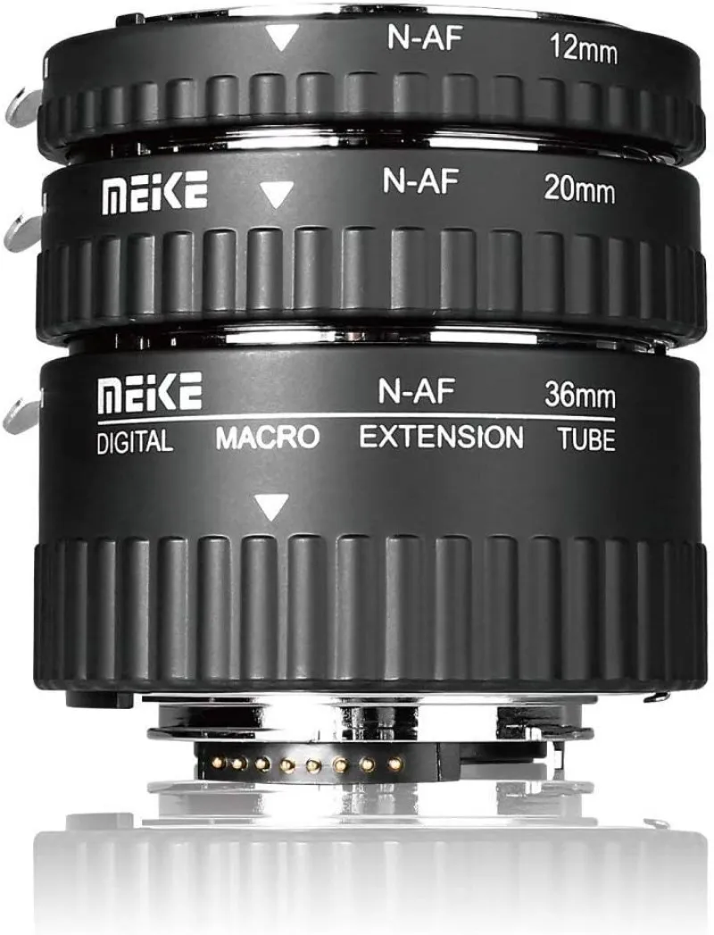 Фото Макро-удлинительная трубка Meike MK-N-AF1-B с автофокусом для камер Nikon серий D90, D80, D70, D600, D700, D800, D850, D3X00, D5X00 №1
