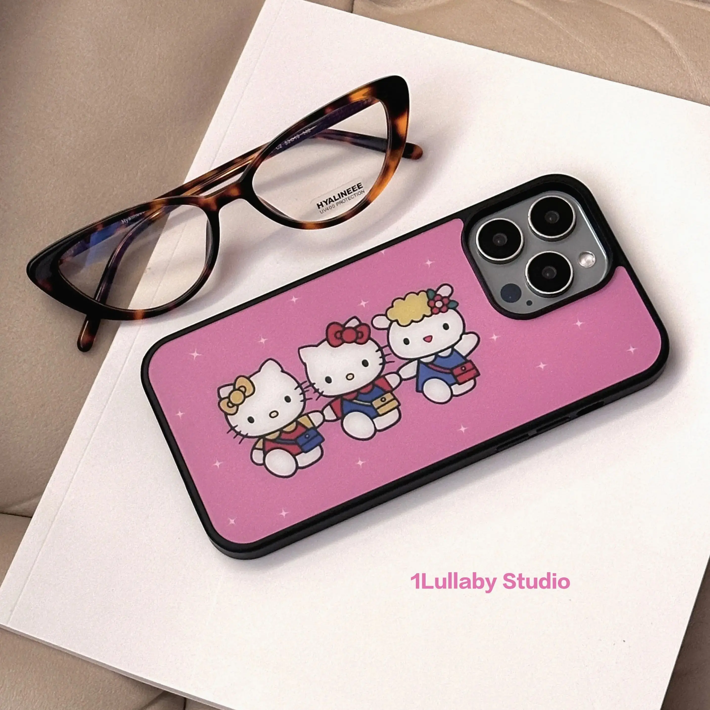 Sanrio Hello Kitty счастливые сестры Милый Забавный чехол для телефона iPhone 16 15 14 13 12 11 Pro Max