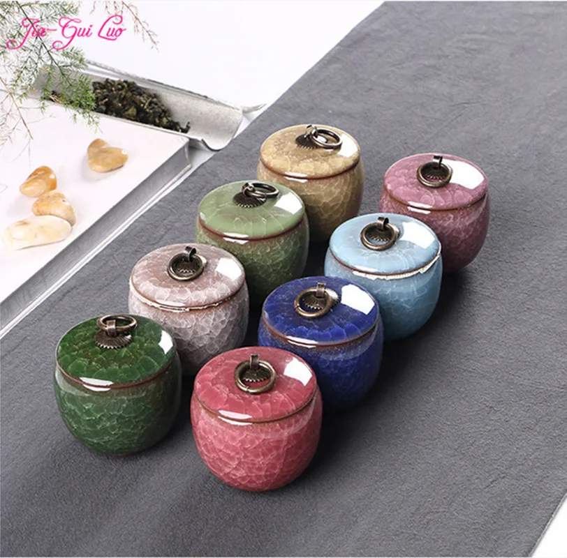 

JIA-GUI LUO Ceramic jar Tea storage box Sealed cans portable travel Tea Accessories Kitchen bar supplies Storage box D027