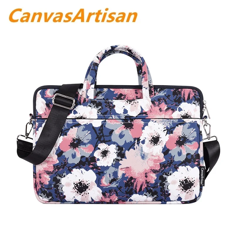 

Brand Messenger Handbag Man Lady Laptop Bag 13,14,15.6 Inch Shoulder Camellia Women Case For MacBook Notebook Computer DropShip