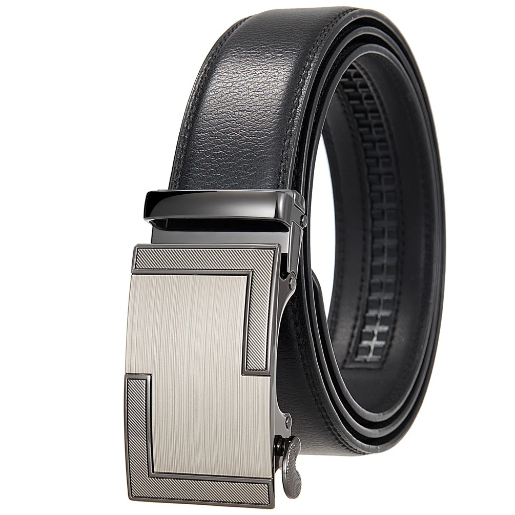 Men's Designer Fashion Genuine Leather Belt Ratchet Automatic Buckle Belts for Men Brand Business Luxury Jeans Belts Dress Belt