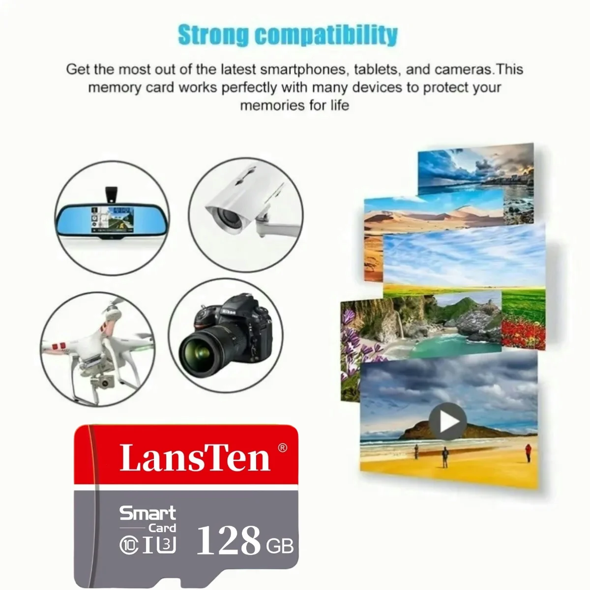 Карта Памяти LansTen TF Micro SD Высокоскоростное Чтение И Запись Для Мобильного
