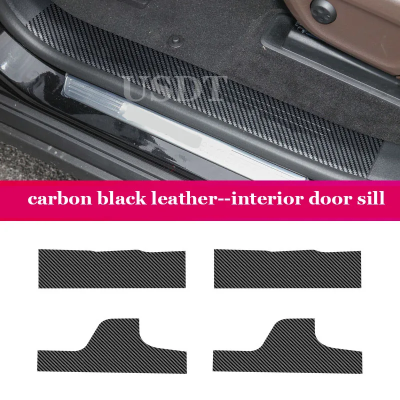 

Для Mercedes-Benz GLB X247 2019-2024: Защитная накладка на порог двери из кожи и карбона (антицарапинная)