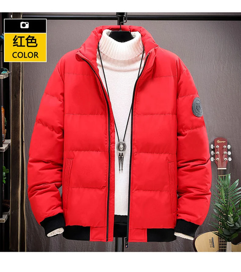 Men Cotton Padded Jacket Men 2022 Winter New White Warm Fashion Parka Coat Mens Casual Windproof Soft Shell Parka Jacket For Men