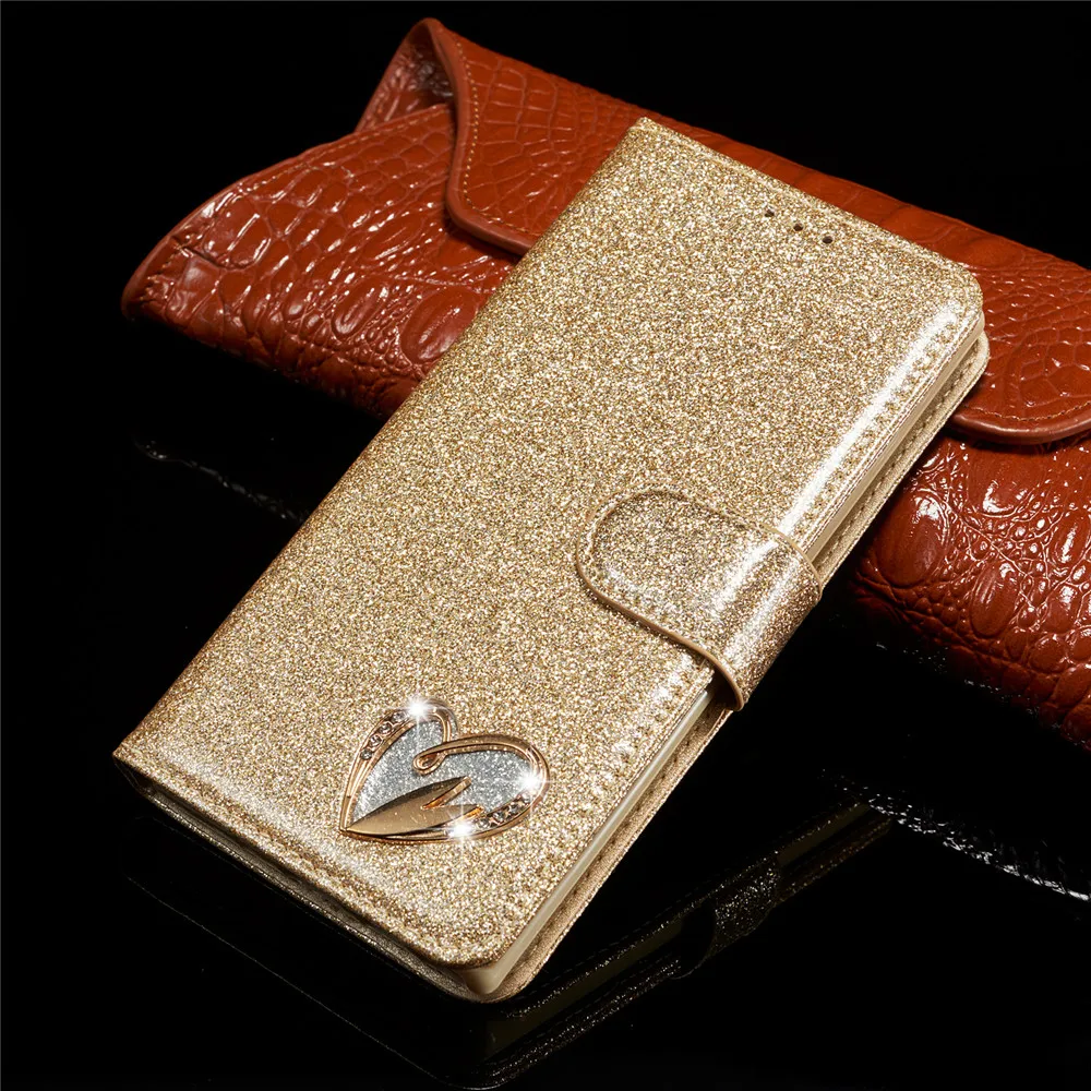 

Glitter Bling Case For Huawei Mate 20 Lite Flip Leather Book Love Jewell Cover Wallet Case For Huawei Mate20 Pro Mate20Lite