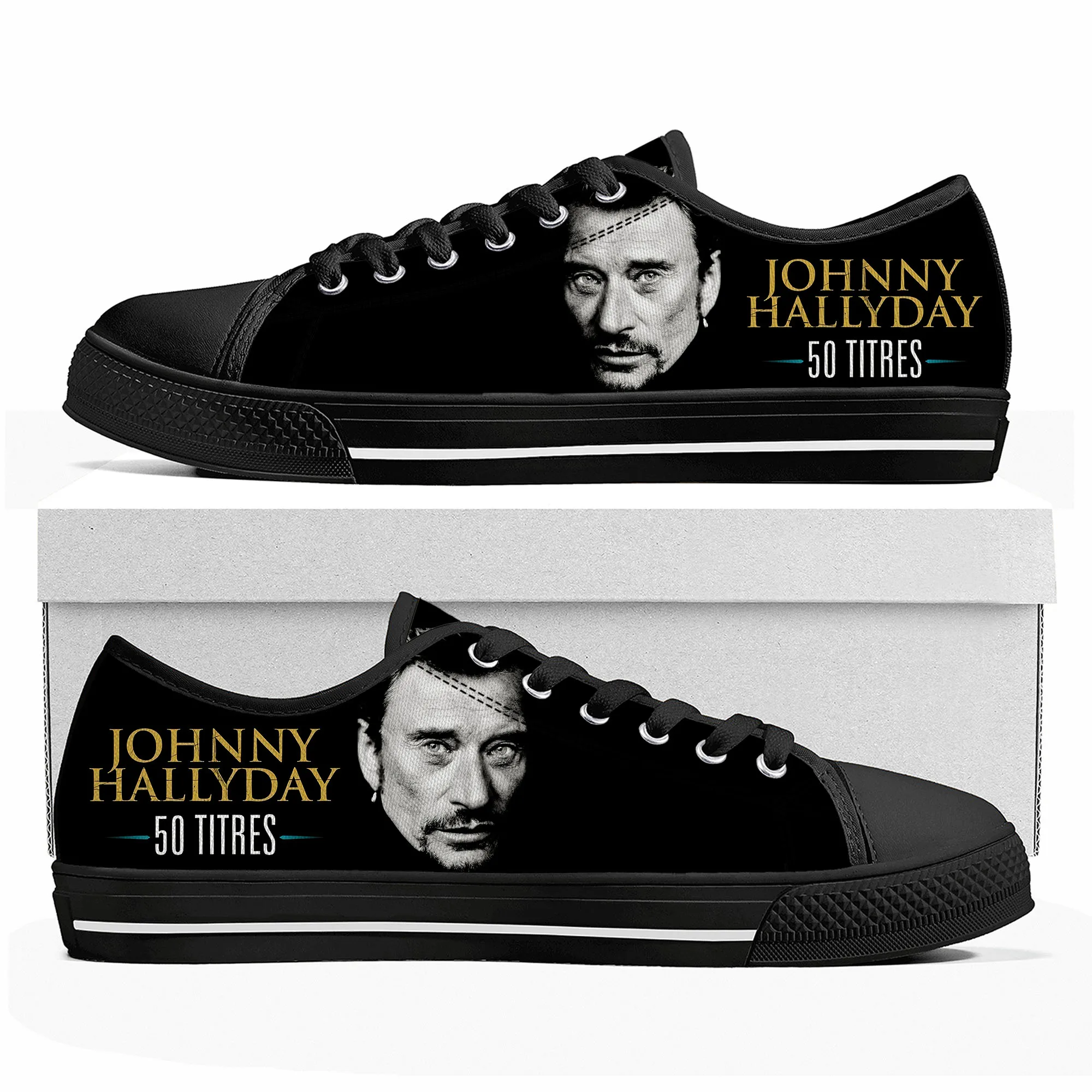 

Johnny Hallyday Rock Singer Low Top High Quality Sneakers Mens Women Teenager Canvas Sneaker Casual Couple Shoes Custom Shoe