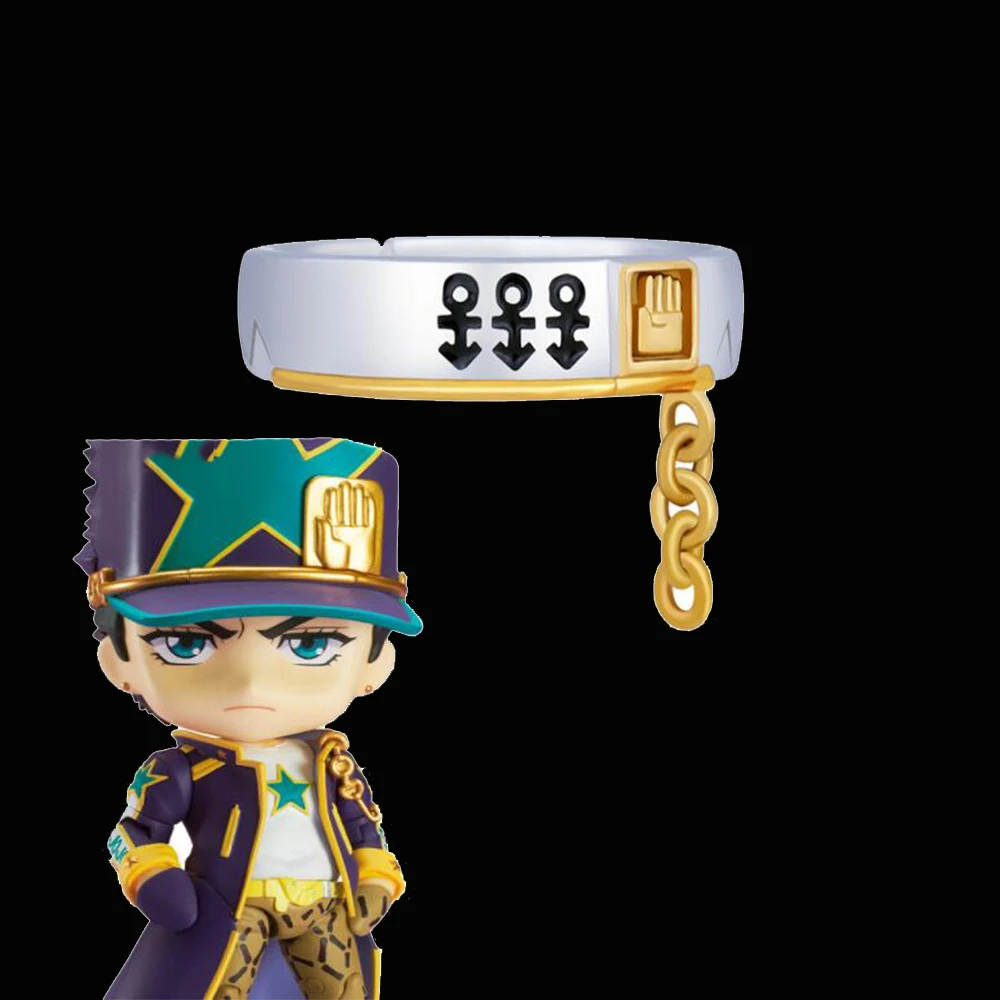 

2022 Anime JoJo's Bizarre Adventure JoJo Jotaro Adjustable Alloy Rings Jewelry Jewelry Ring Accessories Metal Unisex Gifts
