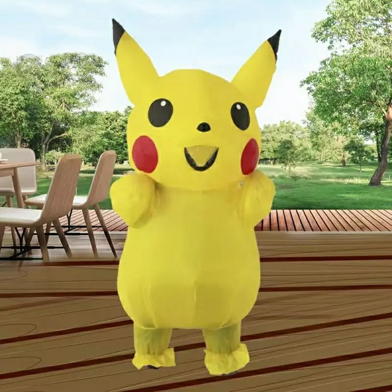 

Pokemon Pikachu Inflatable Clothes Cute Cosplay Cartoon Costume Children Adult Performance Clothe Dress Up Dolls Halloween Props