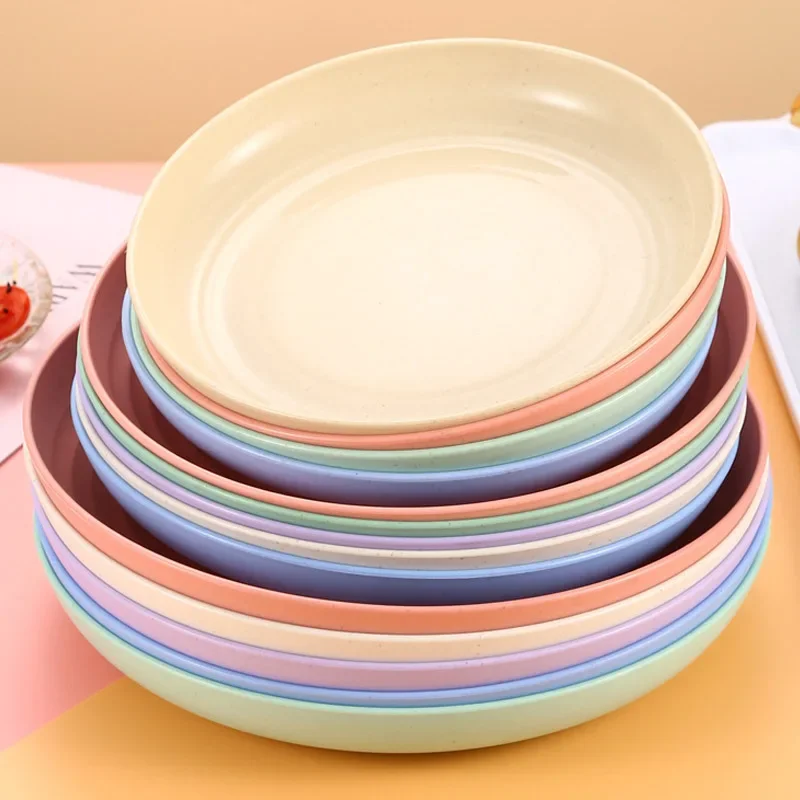 Круглые тарелки из пшеничной соломы