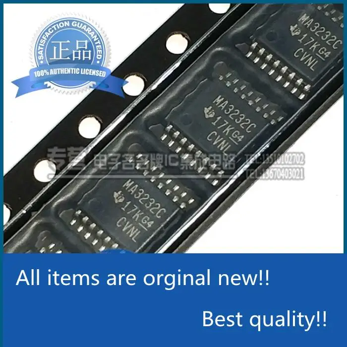 

10pcs orginal new MAX3232CPWR silk screen MA3232C SMD dense pin TSSOP-16 in stock