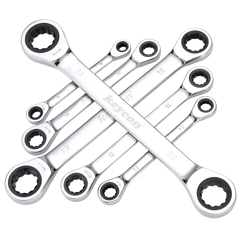 

Хромованадиевый гаечный ключ с трещоткой 4 в 1 8-15 мм