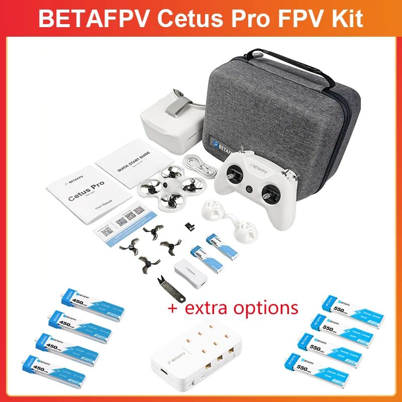 BETAFPV Cetus Pro FPV Kit Indoor Racing Drone Brushless Quadcopter VR 02Goggle Frsky D8 Lite Radio 2SE Controller Transmitter