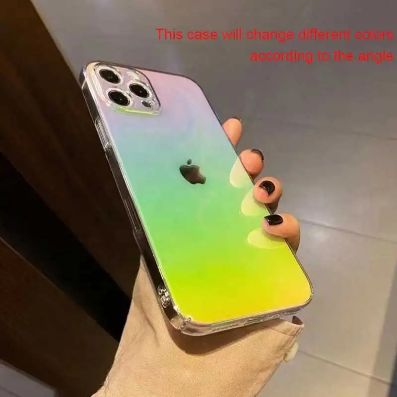 Luxury Aurora Laser Gradient Transparent Phone Case For iPhone 13 12 Pro Max 11 11Pro XS Max X XR 7 8 Plus 12 Mini SE 2020 Cover