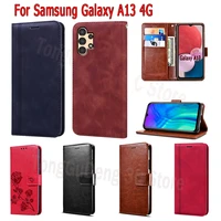sm a135m for samsung galaxy a13 4g case magnetic card flip leather wallet phone protective book cover for samsung a13 a 13 case