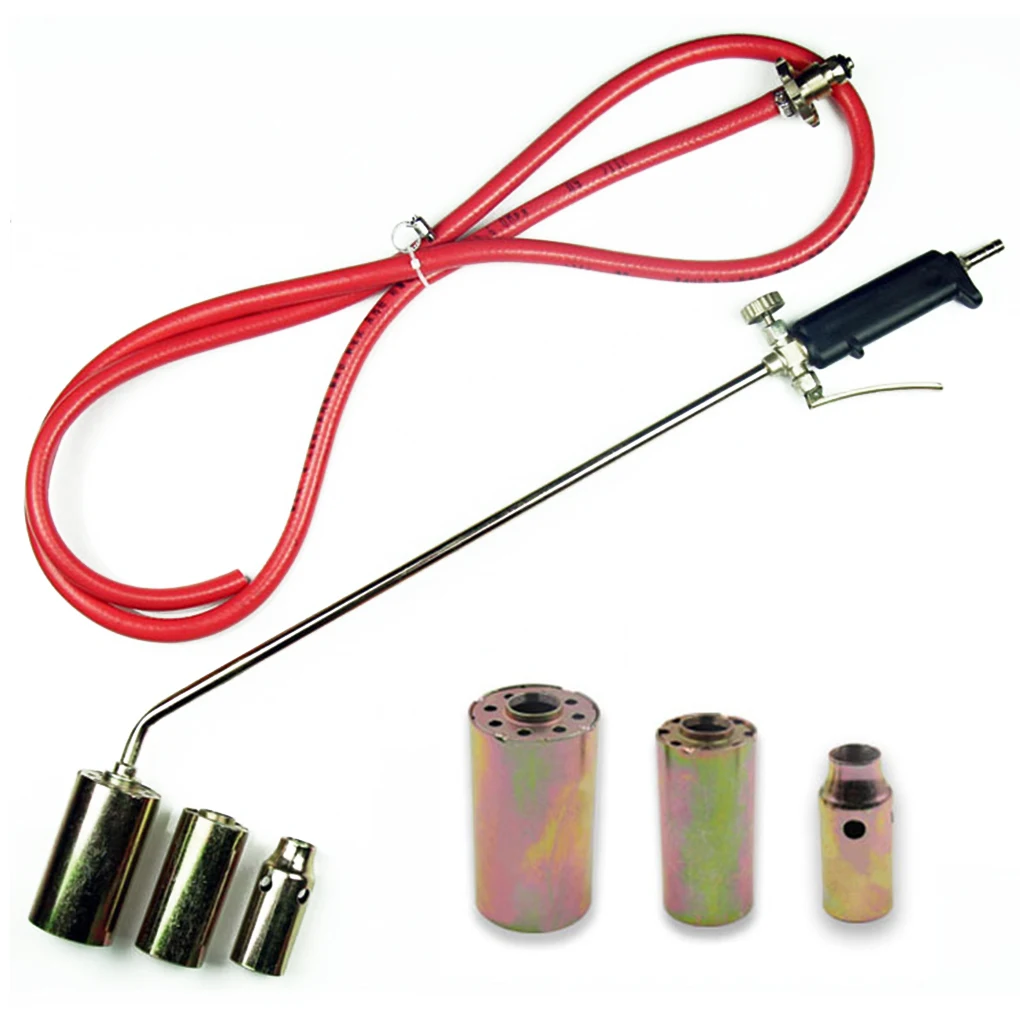 Blowtorch with 3 Nozzles High Temperature Heating Torch Camping Picnicking Charcoaling Flame Maker Burner Barbeque Lighter