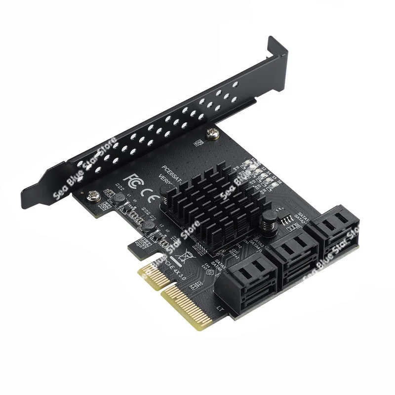 Фото Карта расширения PCI-E3.0 GEN3 на 6, 8, 10 портов, карта расширения SATA3.0 для жестких дисков 6G, ASM1166 master №1