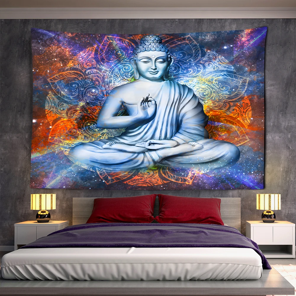 

Индийский Будда медитация психоделическая сцена домашнее Искусство декоративный гобелен Хиппи Мандала простыня одеяло для дивана