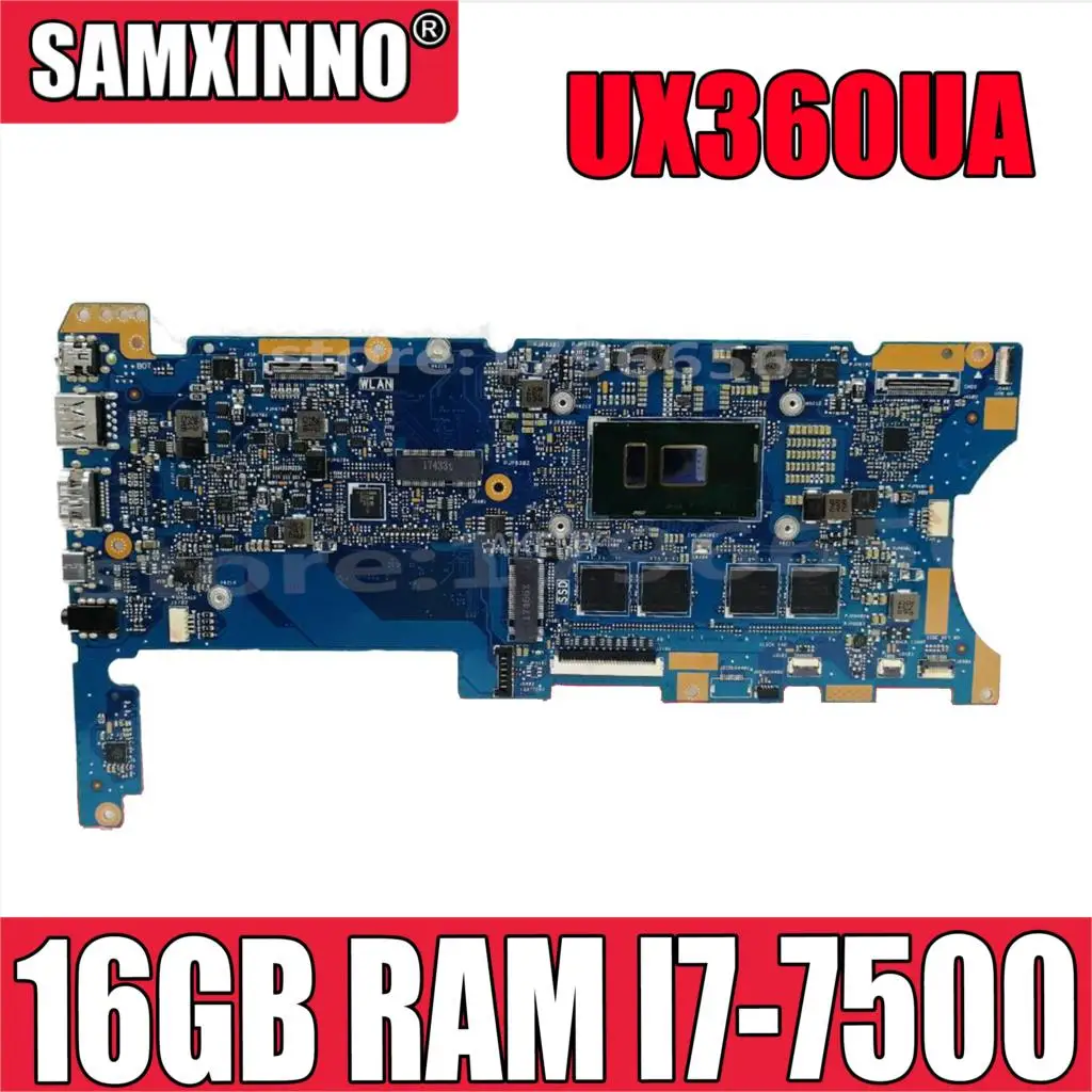 

Akemy Top configuration Laptop Motherboard For Asus UX360UAK UX360UA UX360U Mainboard 60NB0C00-MB8000 16GB RAM I7-7500 CPU