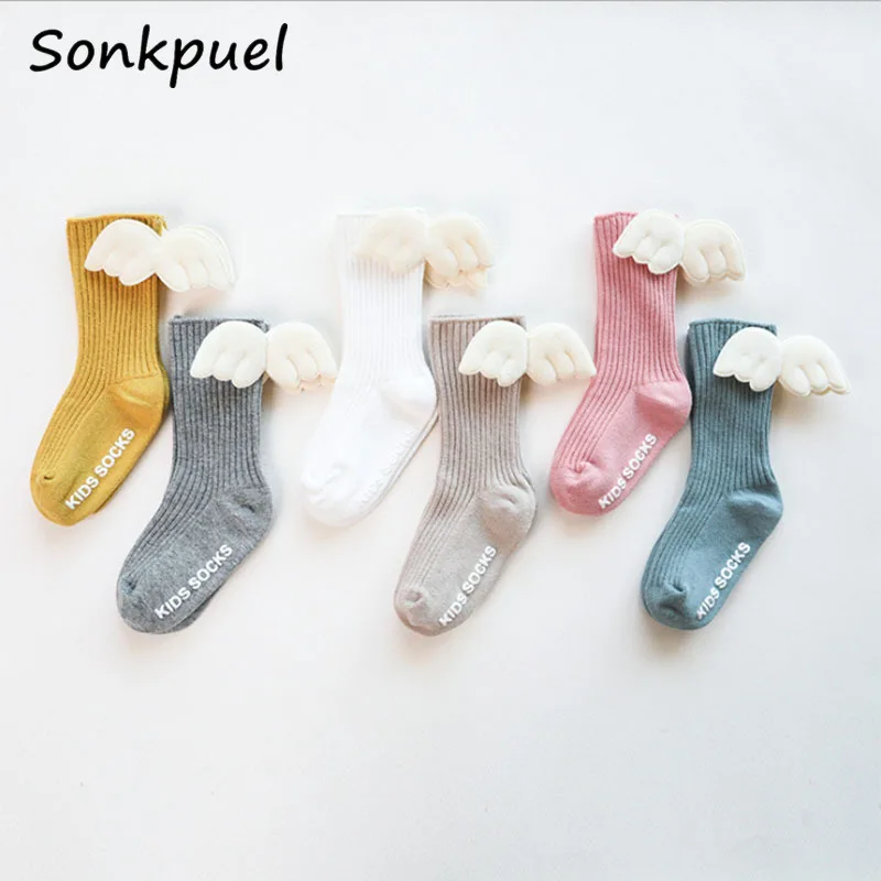 Носки до колен для маленьких девочек летние и осенние хлопковые носки с