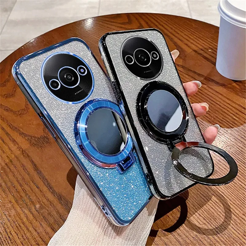 Градиентный чехол с блестящим зеркальным кронштейном для Realme 12 Lite 11 5G 10 9 8 Pro GT Neo6 SE