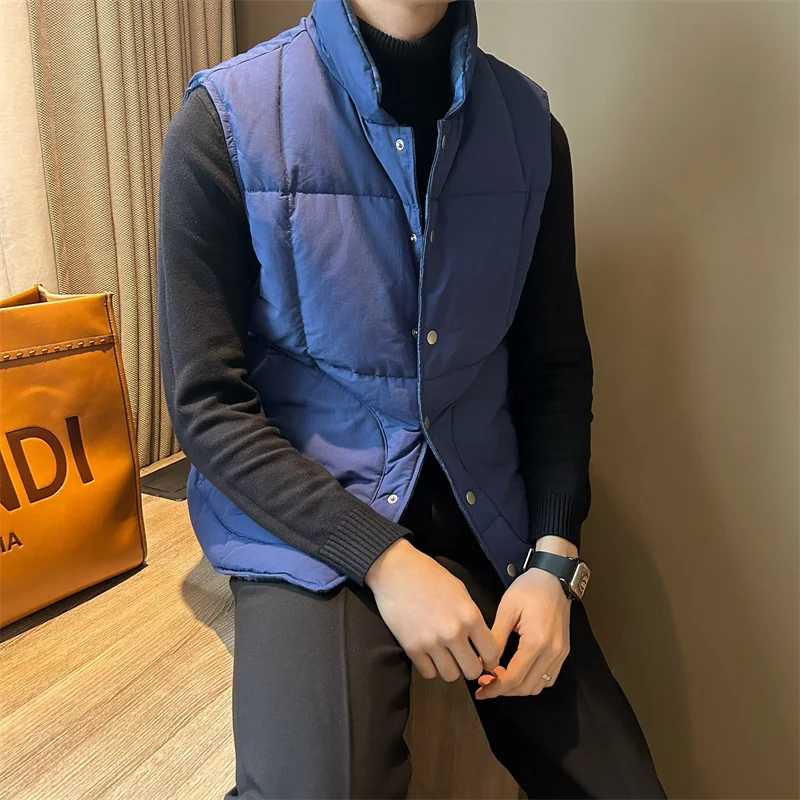 Mr. NR Корейский двусторонний жилет с воротником-стойкой куртка на хлопковой