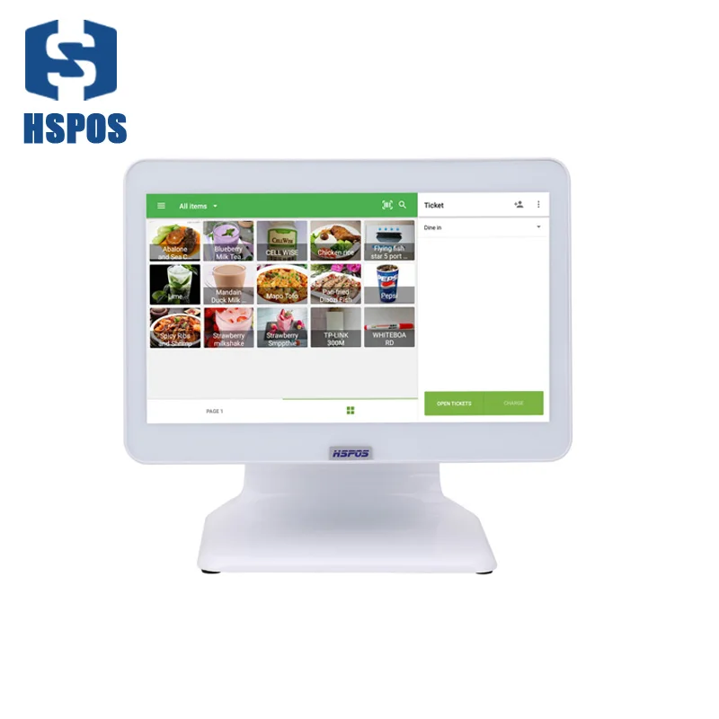 

Hspos Android Pos Terminal 13.3 Inch Capacitive Touch Screen 1080P With Point Of Sale Pos Software For Tea Bar Retail Shop